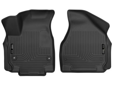 Husky Liners Weatherbeater Floor Mats For 2017-2024 Jeep Compass - Front & 2nd Row, 3-Piece Set, Black, Laser-Fit Protection