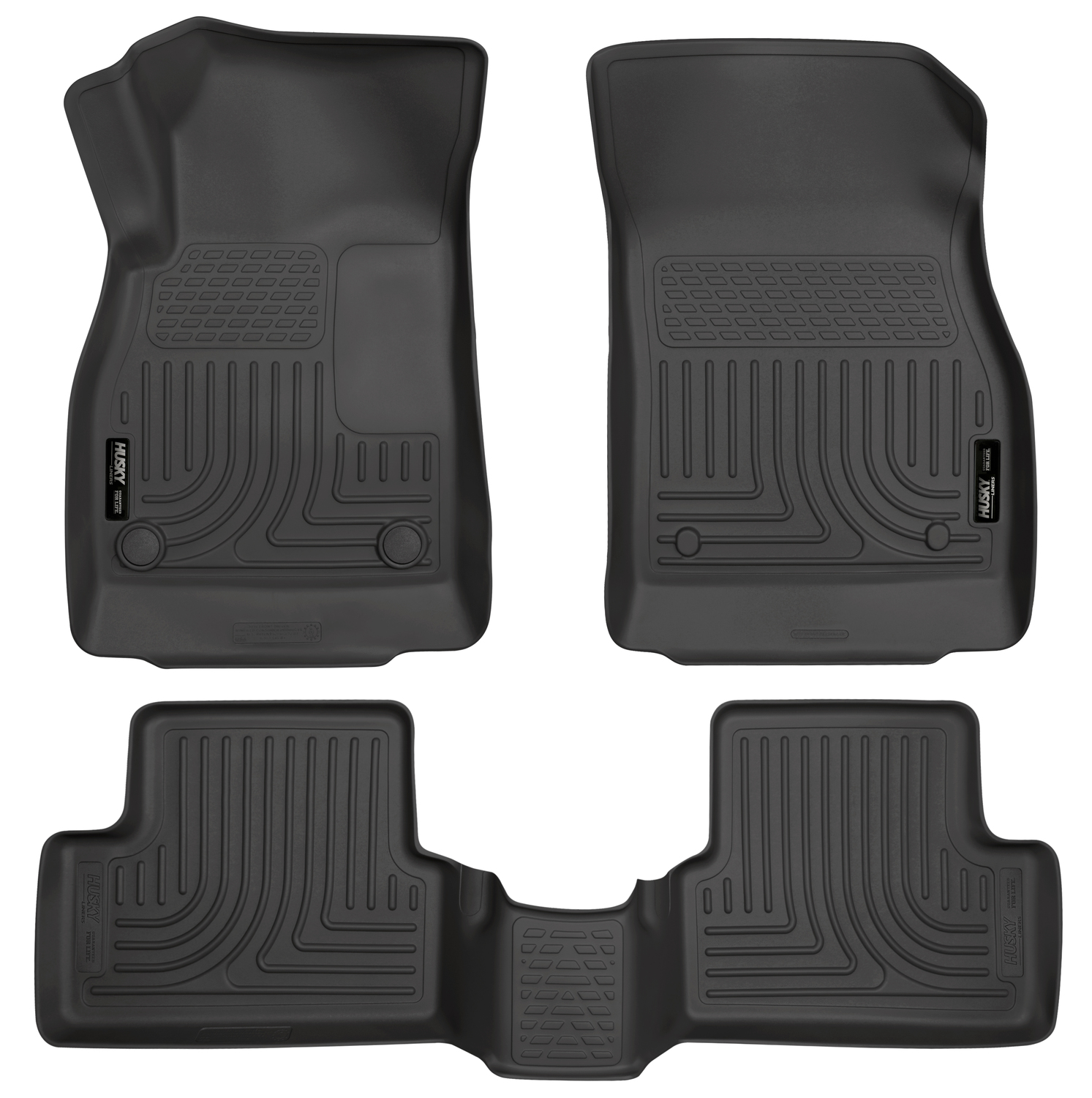 Husky Liners Weatherbeater Floor Mats - Front Row Set For 2008-2017 Buick Enclave, Chevy Traverse, GMC Acadia | Black