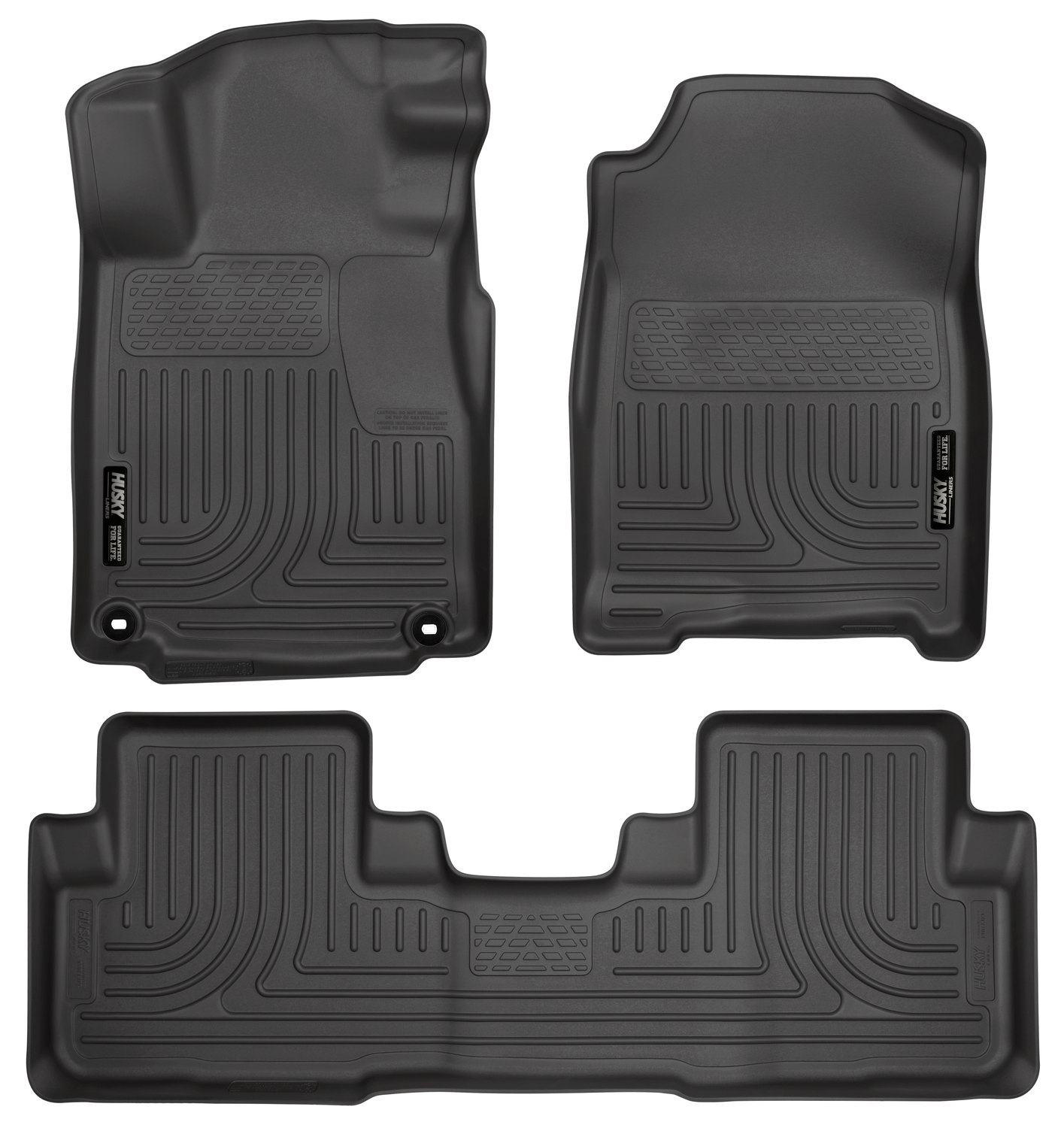 WeatherTech FloorLiner Custom Floor Mats For Honda Fit (1st & 2nd Row) – TPE, Front & Rear, Made In USA – Part 44181-1-2