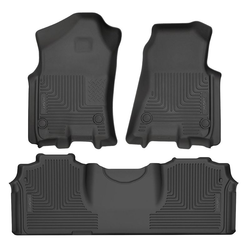 Husky Liners WeatherBeater Front & Second Seat Floor Liners - 3 Piece | Includes Footwell Coverage Fits 2005-2015 Toyota Tacoma (HUL-98951)